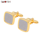 Carbon Fiber Cufflinks Mens Wedding Grooms Gift
