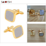 Carbon Fiber Cufflinks Mens Wedding Grooms Gift