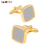 Carbon Fiber Cufflinks Mens Wedding Grooms Gift