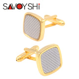Carbon Fiber Cufflinks Mens Wedding Grooms Gift