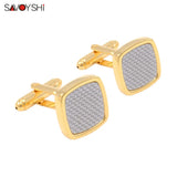 Carbon Fiber Cufflinks Mens Wedding Grooms Gift