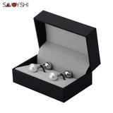 Pearls Cufflinks for Men/Women High Ball Cuff links Wedding Grooms Gift