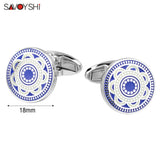 Enamel Flower Wedding Cufflinks for Men