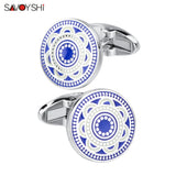 Enamel Flower Wedding Cufflinks for Men