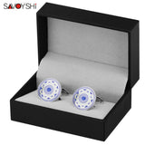 Enamel Flower Wedding Cufflinks for Men