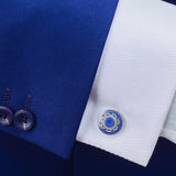 Enamel Flower Wedding Cufflinks for Men