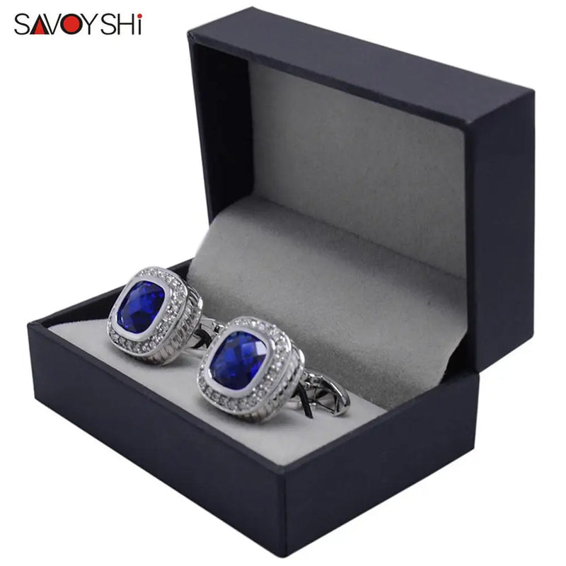 Crystal Square Cufflinks for Mens French Shirt