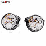 Mechanical Watch Movement Cufflinks for Mens Shirt Cuff