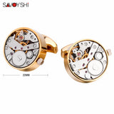 Mechanical Watch Movement Cufflinks for Mens Shirt Cuff