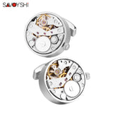 Mechanical Watch Movement Cufflinks for Mens Shirt Cuff
