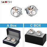 Mechanical Watch Movement Cufflinks for Mens Shirt Cuff