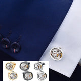 Watch Movement Cufflinks Mens Shirt Buttons Functional Mechanism Jewelry