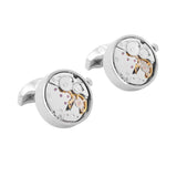 Mechanical Watch Movement Cufflinks Self Rotating Gear Gift