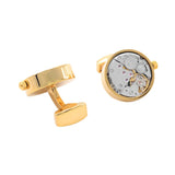 Mechanical Watch Movement Cufflinks Self Rotating Gear Gift
