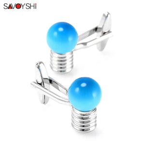 Light Bulb Cufflinks Shirt Buttons High Light Jewelry Gift