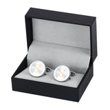 Newest 26 Letters Cufflinks for Mens High Round Brass Base Alphabet Cuff links