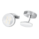 Newest 26 Letters Cufflinks for Mens High Round Brass Base Alphabet Cuff links