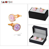 Colorful Stone Cufflinks for Men Wedding Jewelry