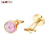 Colorful Stone Cufflinks for Men Wedding Jewelry