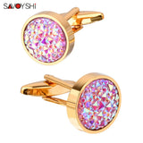 Colorful Stone Cufflinks for Men Wedding Jewelry