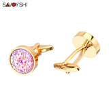 Colorful Stone Cufflinks for Men Wedding Jewelry