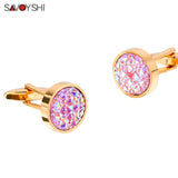 Colorful Stone Cufflinks for Men Wedding Jewelry