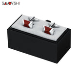 New Mens Wood Cufflinks High Square Jewelry Fine Gift