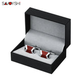 New Mens Wood Cufflinks High Square Jewelry Fine Gift