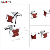 New Mens Wood Cufflinks High Square Jewelry Fine Gift