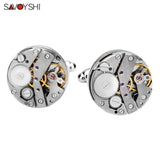 Steampunk Gear Cufflinks Mechanical Watch Movement Cuff Links
