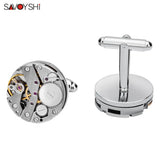 Steampunk Gear Cufflinks Mechanical Watch Movement Cuff Links