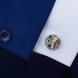 Steampunk Gear Cufflinks Mechanical Watch Movement Cuff Links