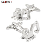 3D Excavator Cufflinks High Stainless Steel Gift Enraving