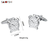 Novelty Alarm Clock Cufflinks for Mens Shirt Cuff