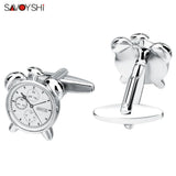 Novelty Alarm Clock Cufflinks for Mens Shirt Cuff