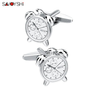 Novelty Alarm Clock Cufflinks for Mens Shirt Cuff