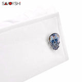 Colorful Skull Cufflinks for Men Enamel Jewelry