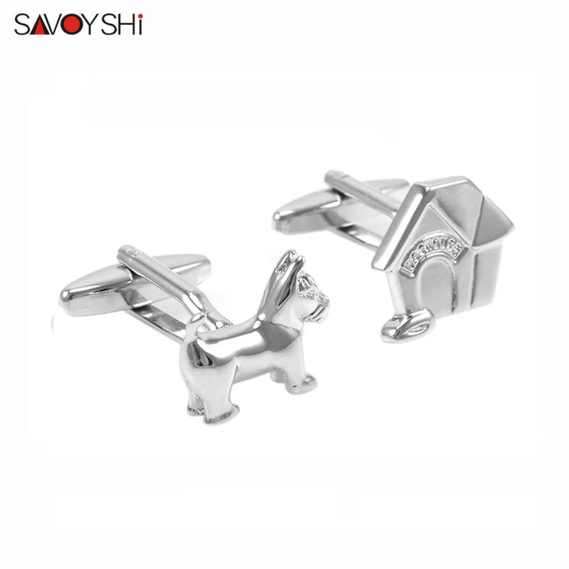 Dog&House Shaped Cufflinks For Men High Shirt Cuffs Button Business Gift