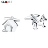Dog&House Shaped Cufflinks For Men High Shirt Cuffs Button Business Gift