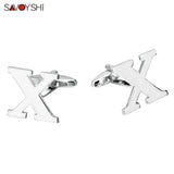 Letter X Cufflinks Mens Shirt Accessories Wedding Gift Jewelry Gemelos
