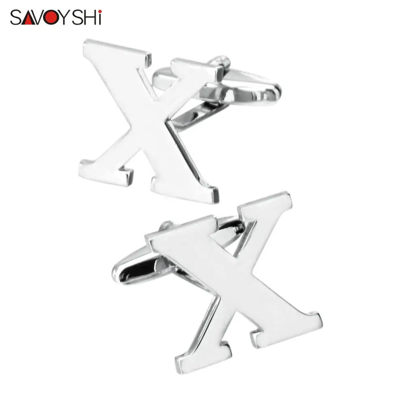 Letter X Cufflinks Mens Shirt Accessories Wedding Gift Jewelry Gemelos