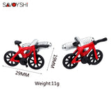 Red Enamel Bike Model Cufflinks for Men's Shirt