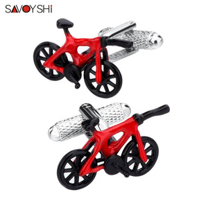 Red Enamel Bike Model Cufflinks for Men's Shirt
