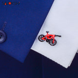 Red Enamel Bike Model Cufflinks for Men's Shirt