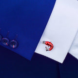 Red Shrimp Cufflinks Enamel Shirt Buttons Party Gift
