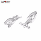 Shark Head Cufflinks for French Shirt Stainless Steel Animal Cuff links Gift