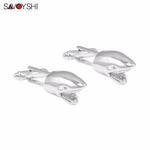 Shark Head Cufflinks for French Shirt Stainless Steel Animal Cuff links Gift