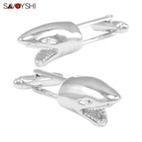 Shark Head Cufflinks for French Shirt Stainless Steel Animal Cuff links Gift