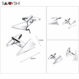 Silver Airplane Cufflinks for Men's Shirt