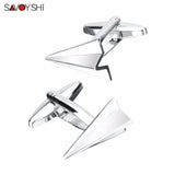 Silver Airplane Cufflinks for Men's Shirt